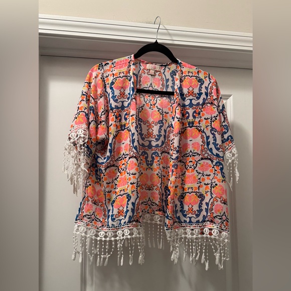 GB girls Pink and Orange Blouse with Flowy Design - Picture 1 of 7